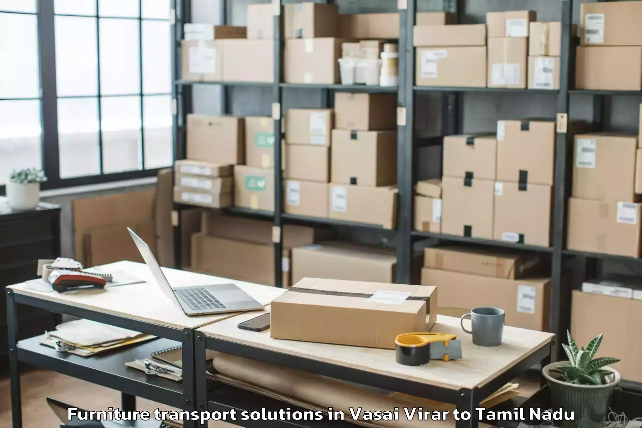 Expert Vasai Virar to Gandarvakkottai Furniture Transport Solutions